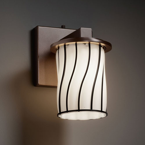 Wire Glass Dakota Dark Bronze Wall Sconce