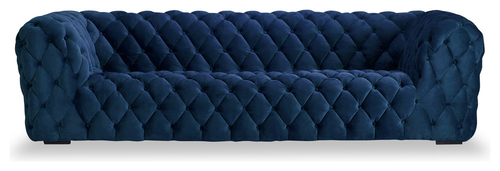 Cumulus Midcentury Modern Tufted Sofa, Persian Velvet