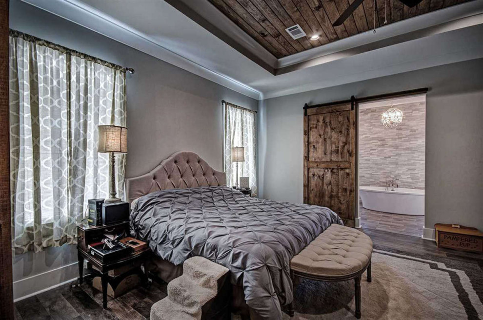Design ideas for a country bedroom in Atlanta.