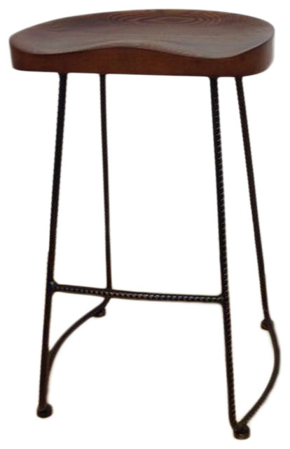 Potter Wood Bar Stools With Metal Legs Set Of 2 Potter Wood Bar Stools With Metal Legs Set Of 2