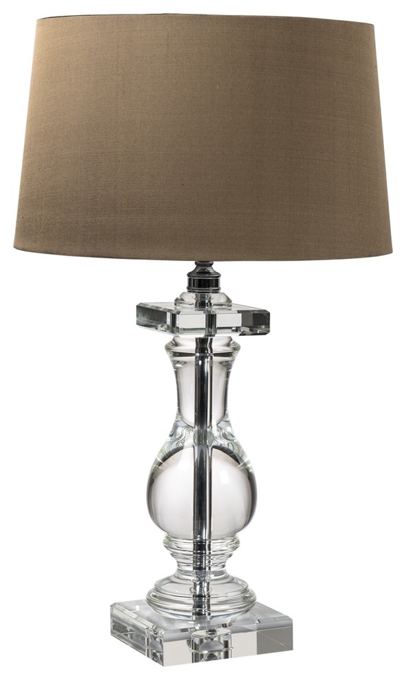 Burlington Crystal Vase Lamp With Edward Shades
