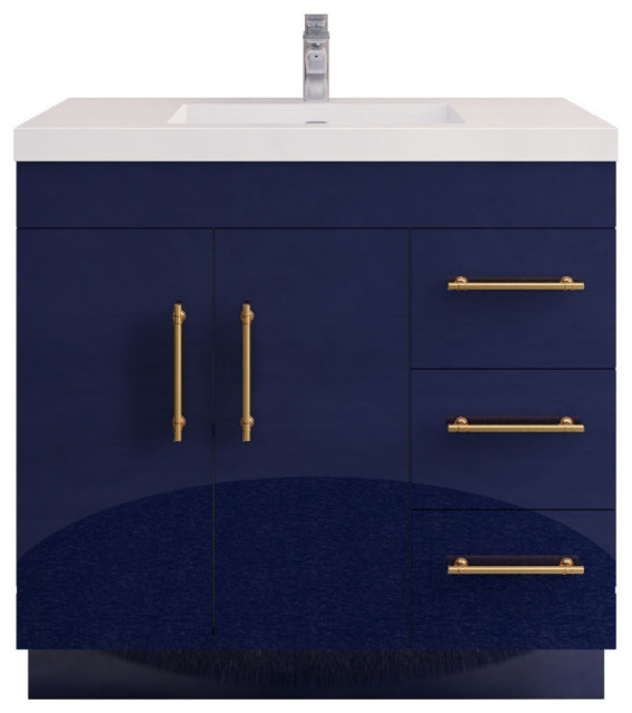 Rosa 36" Freestanding Vanity with Reinforced Acrylic Sink (Right Side