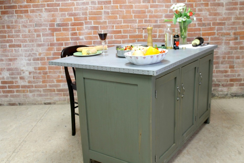 Zinc Kitchen Island Farmhouse Boston by ECustomFinishes Houzz