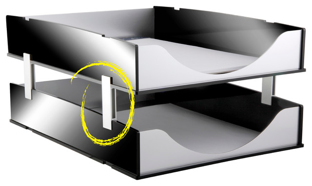 Aluminum Letter Tray Stackers, Set of 4 - Contemporary - Desk ...
