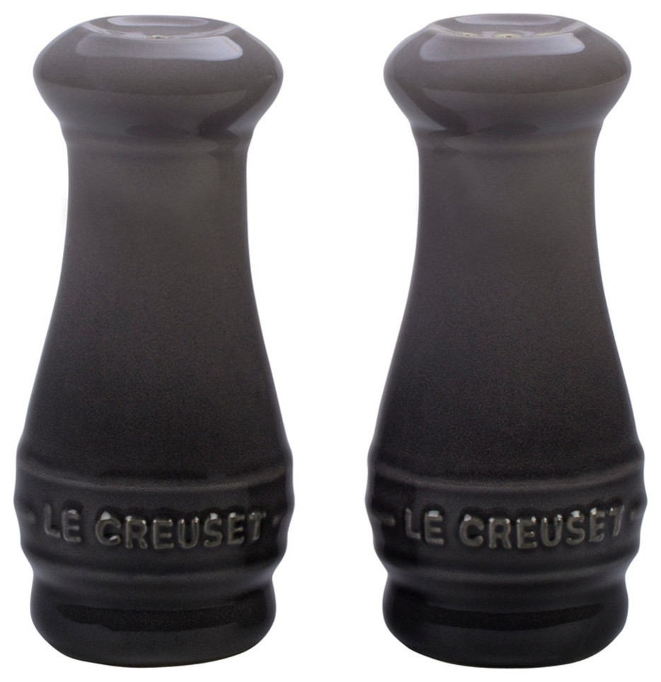 Le Creuset Oyster Stoneware Salt and Pepper Shaker Set Contemporary
