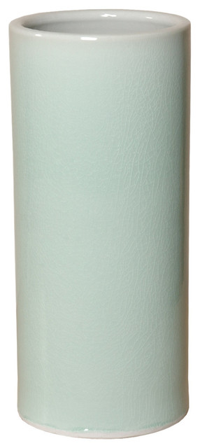 Umbrella Stand Celadon Ice 9x20 H Transitional Vases By