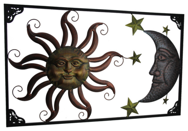 Celestial Metal Sun Moon Star Wall Art Sculpture Decor Indoor Outdoor 21" 