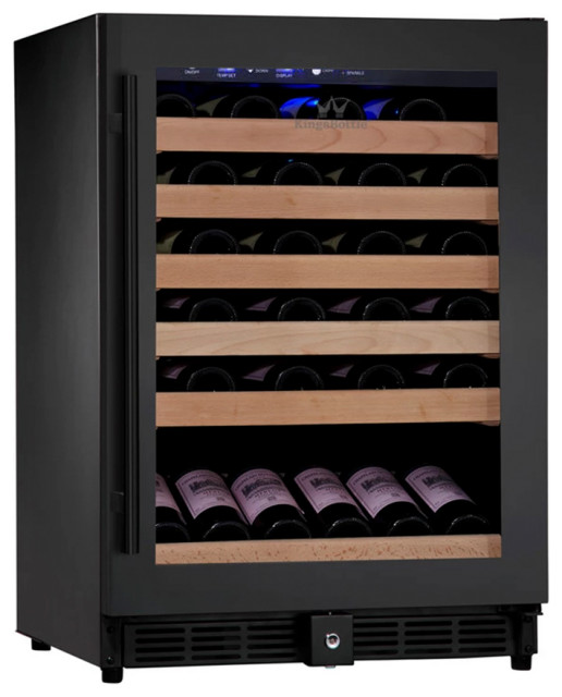 24" wide 46 Bottles Undercounter Wine Fridge With Borderless Glass
