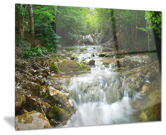 "Natural Spring Waterfall" Landscape Photo Metal Wall Art Rustic Metal Wall Art by DesignArt