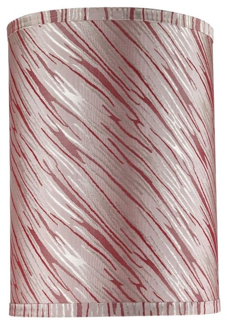 31035 Hardback Drum Shape Spider Lamp Shade Off White Red