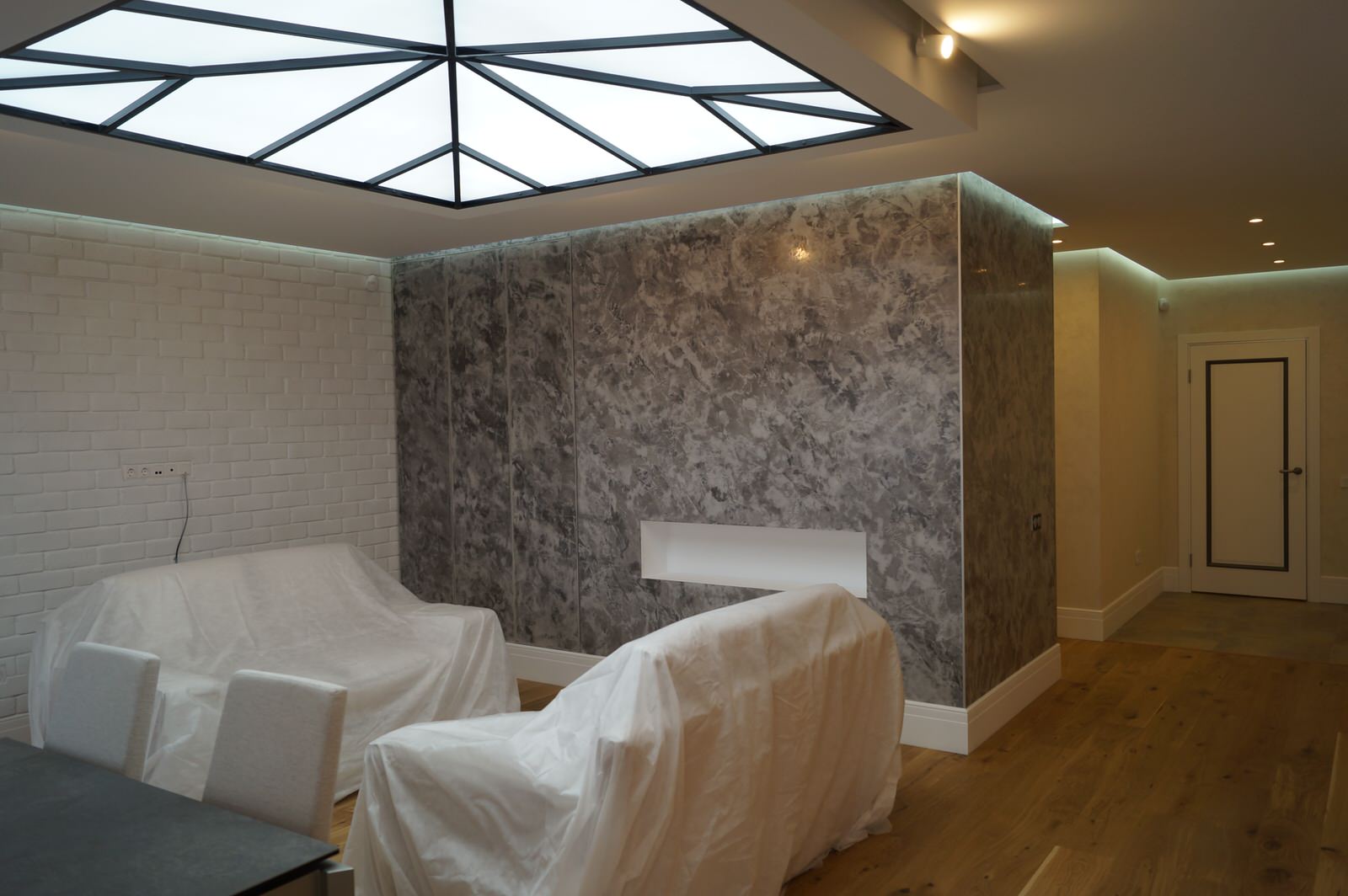 Ремонт квартиры в современном стиле - Гостиная - кухня - столовая