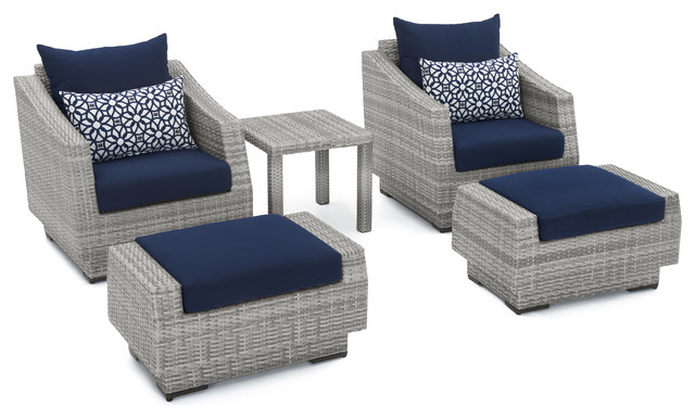 Cannes 5 Piece Outdoor Club Chair And Ottoman Set By Rst Brands