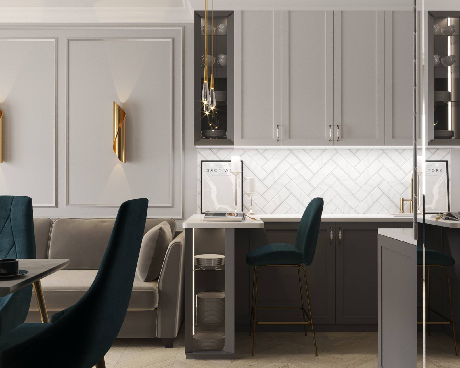 Квартира в неоклассическом стиле для молодой девушки