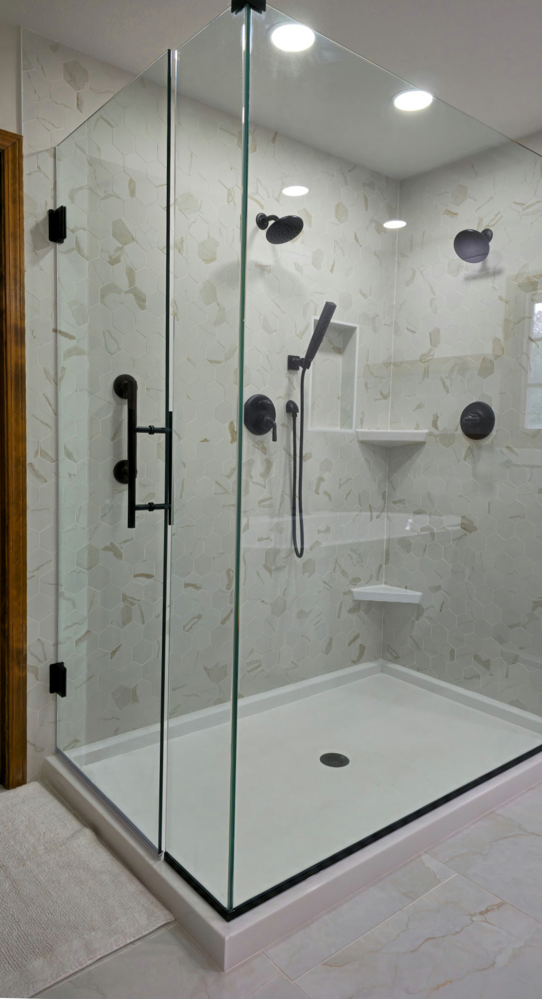 Shower across from the Tub