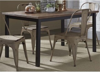 Liberty Furniture Vintage Metal Dining Table, Weathered Gray