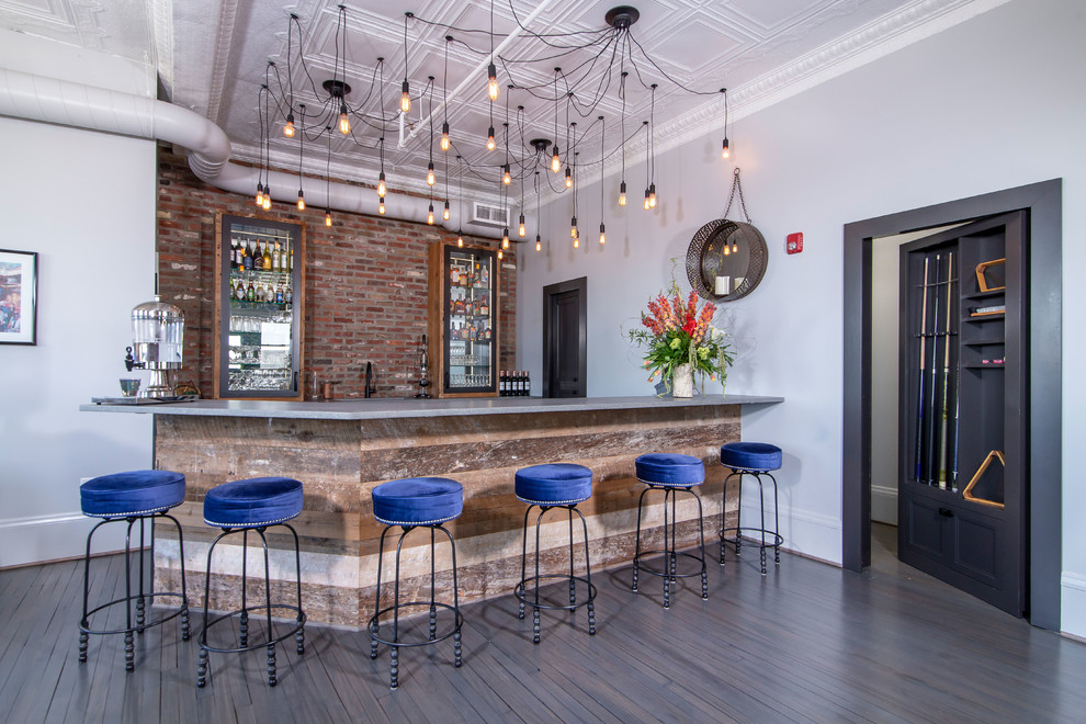 Reclaimed wood used for bar - Industrial - Home Bar - Charlotte - by ...