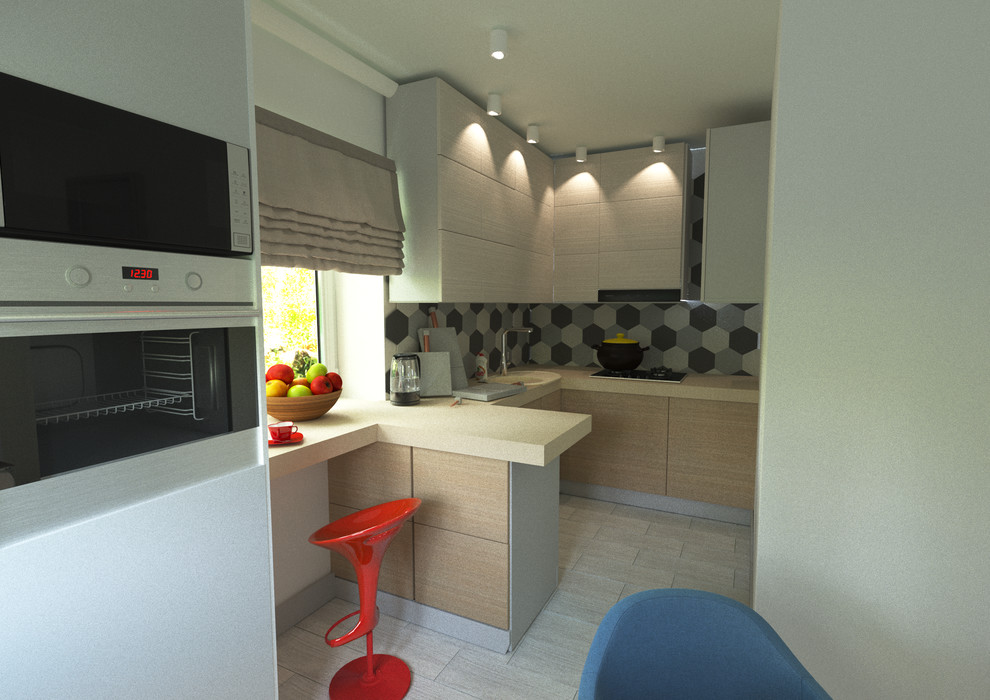 Дизайн проект кухни-гостиной