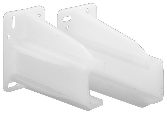 Drawer Track Back Plate, 5/16"x7/8", Plastic, White, 1-pair