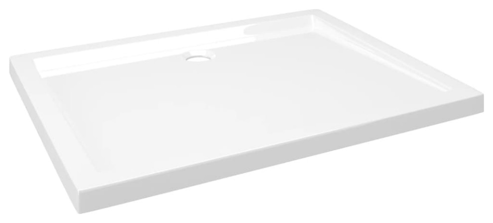 vidaXL Shower Base Pan with Center Drain Shower Tray White ABS Rectangular