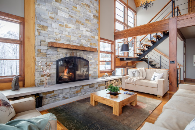 Rustic Chic Chalet rustik-vardagsrum
