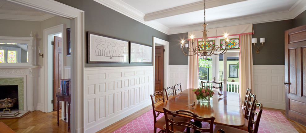 Inspiration for a timeless dining room remodel in Providence