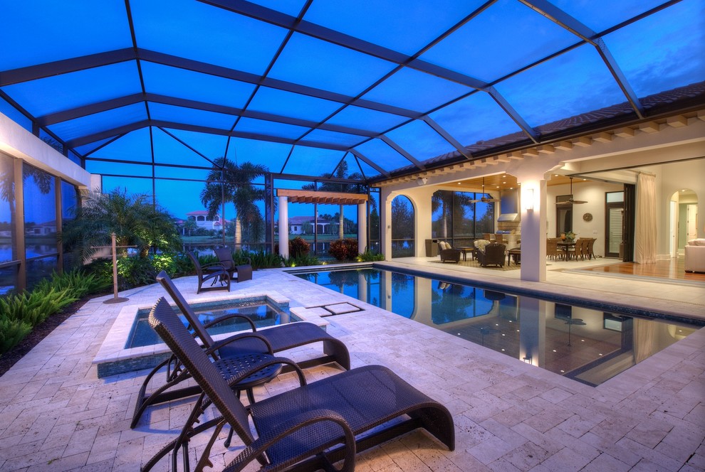 Transitional indoor pool in Tampa.