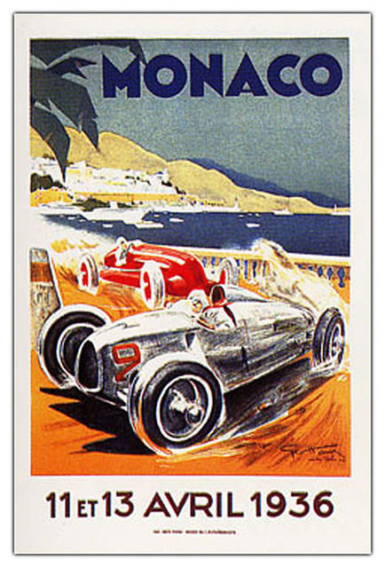 George Ham 'Monaco 13 Avril 1936' Framed Canvas