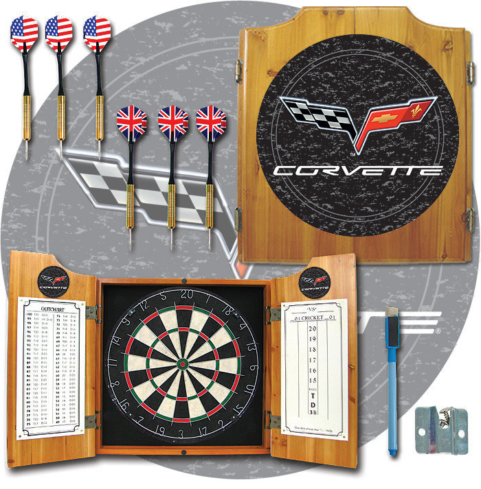 Corvette Model C6 Dart Cabinet with board and darts