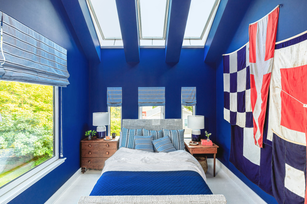 This is an example of a contemporary bedroom in Portland Maine.