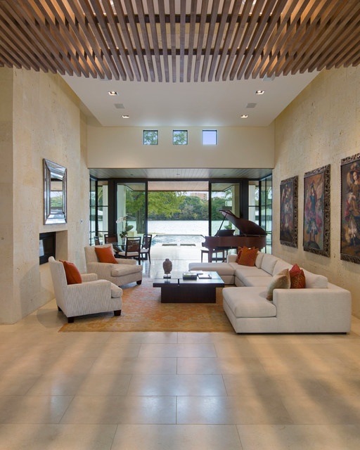 Lake Austin Estate contemporary-living-room