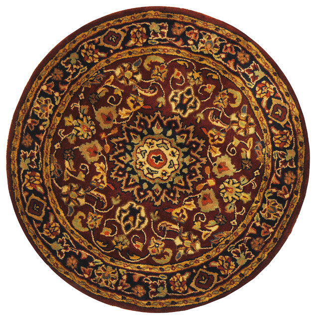 Safavieh Classic Collection CL362 Rug, Burgundy/Navy, 3'6" Round