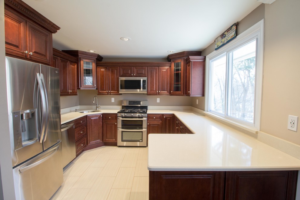 Example of a transitional kitchen design in Philadelphia