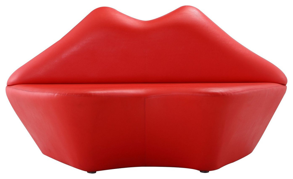 Manhattan Comfort Modern Kiss Loveseat With Red Finish LS010-RD