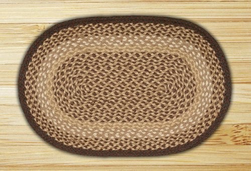 Chocolate/Natural Oval Braided Rug, 2'x6'