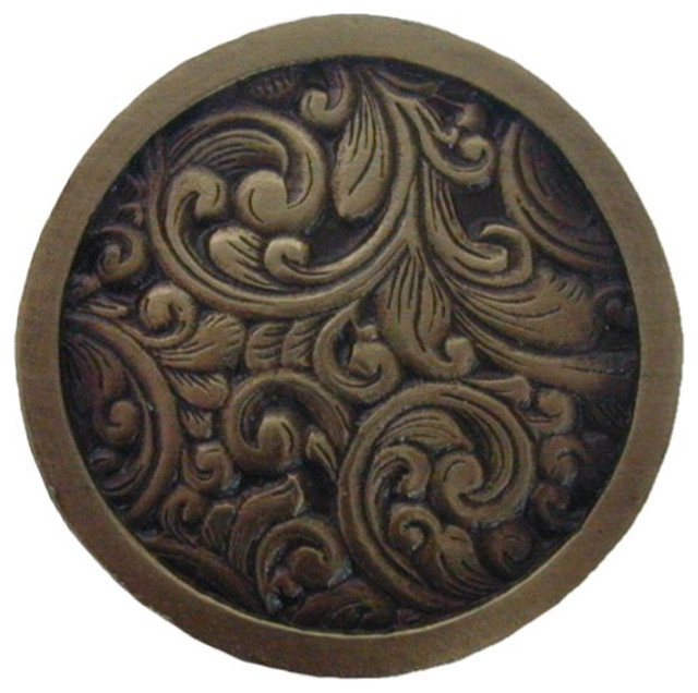 Saddleworth Knob Antique Brass, Dimensions 13/8" diameter