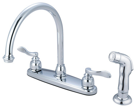 Double Handle 8" Centerset Kitchen Faucet with Matching Sprayer