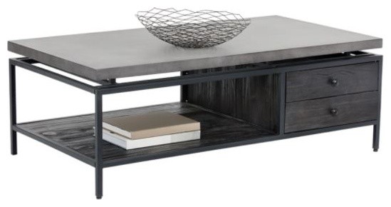 Concrete Top Coffee Table With Wooden Drawers Industrial Tables By Artefac - Concrete Coffee Table Top Concrete Top Coffee Table With Wooden Drawers Industrial Tables By Artefac - Concrete Coffee Table Top