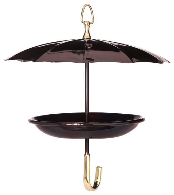 Steel Umbrella Bird Feeder Contemporary Bird Feeders by H Potter