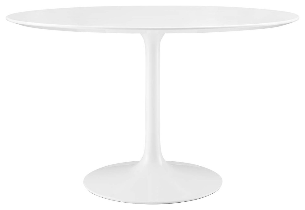 Lippa Round Wood Top Dining Table, White, 47"