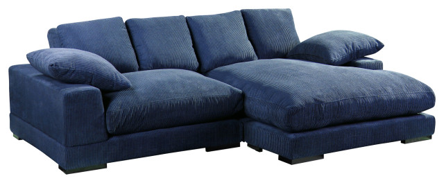 2 PC Blue Corduroy Large Reversible Modular Sectional Sofa - Transitional -  Sectional Sofas - by Sideboards and Things | Houzz