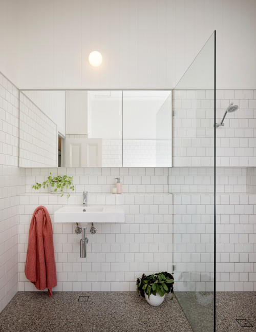 Unadorned Beauty: Plain Design Meets Elegance with White Shower Subway Tile Ideas
