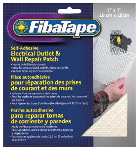 FibaTape® FDW6503U Quadra Mesh Wall Repair 7" x 7", White Building