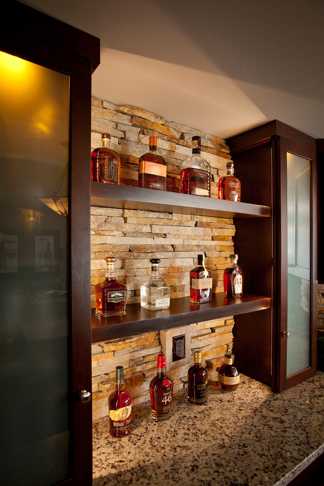 Inspiration for a transitional home bar in Cincinnati.
