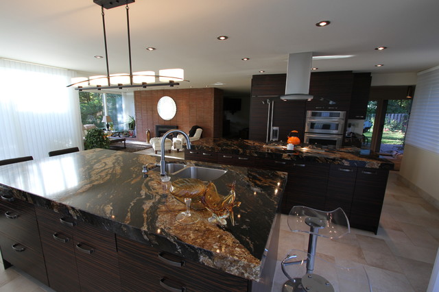 Exotic Wood Amazing Counters And Frank Loyd Wright Modern