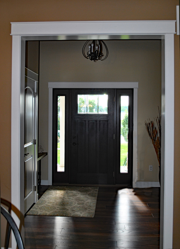 Front door - front door idea with a brown front door