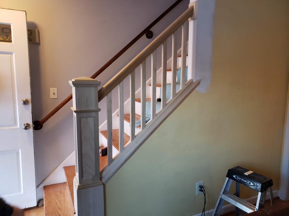 This is an example of an arts and crafts staircase in Bridgeport.
