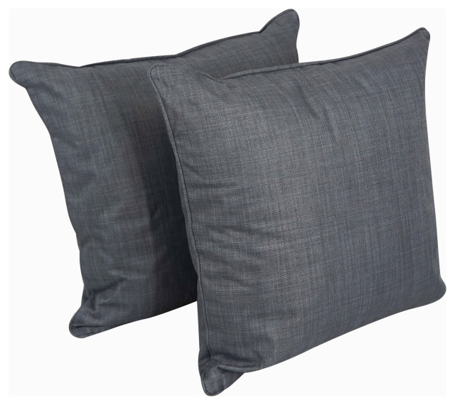 25" DoubleCorded Square Floor Pillows With Inserts, Set of 2, Cool