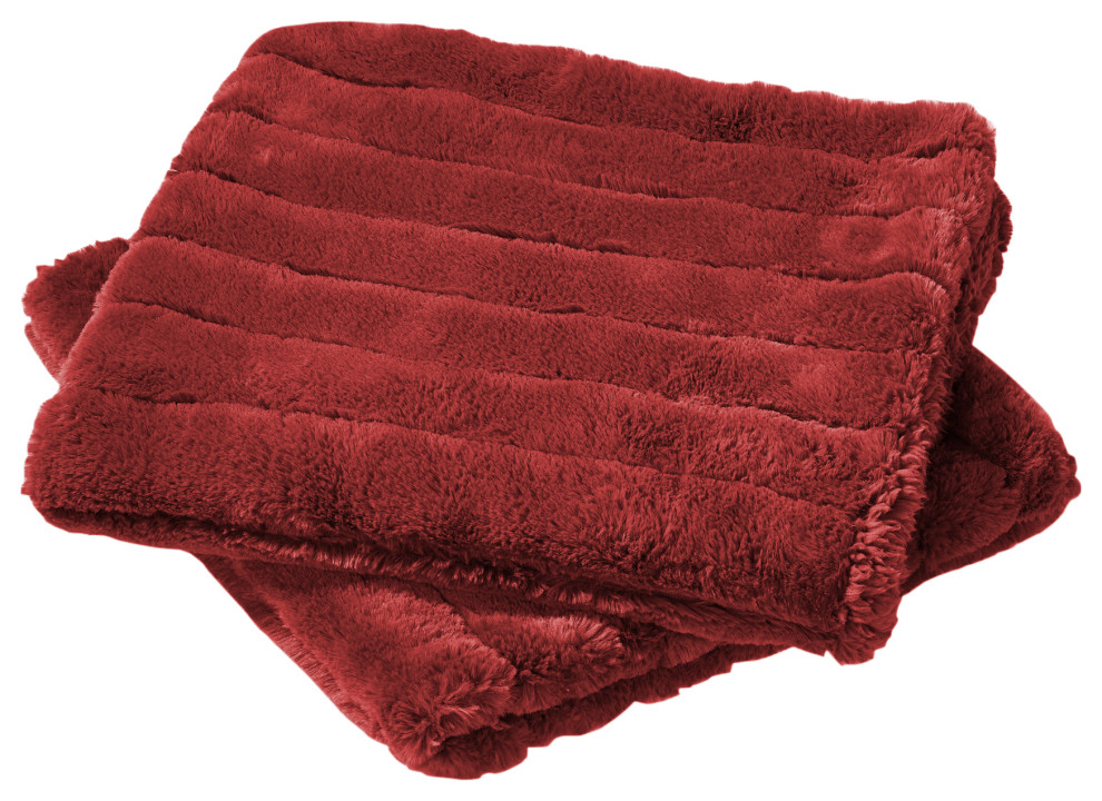 Super Mink Throw Pillow Covers Set of 2, Jester Red, 14''x26''