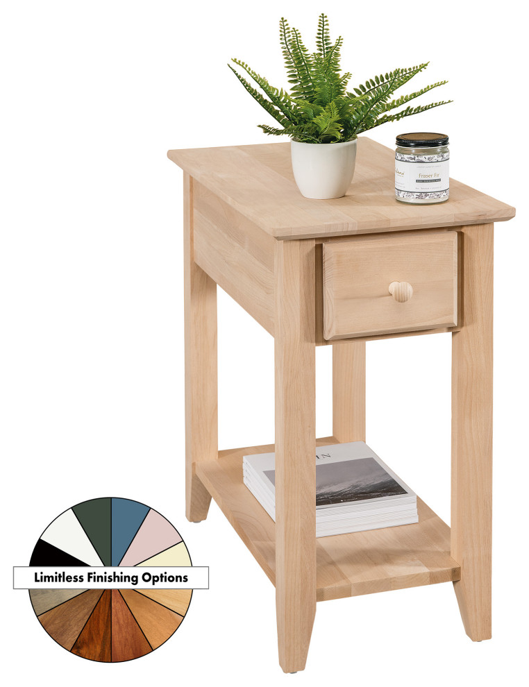 Solid Wood Chairside Table Transitional Side Tables And End Tables