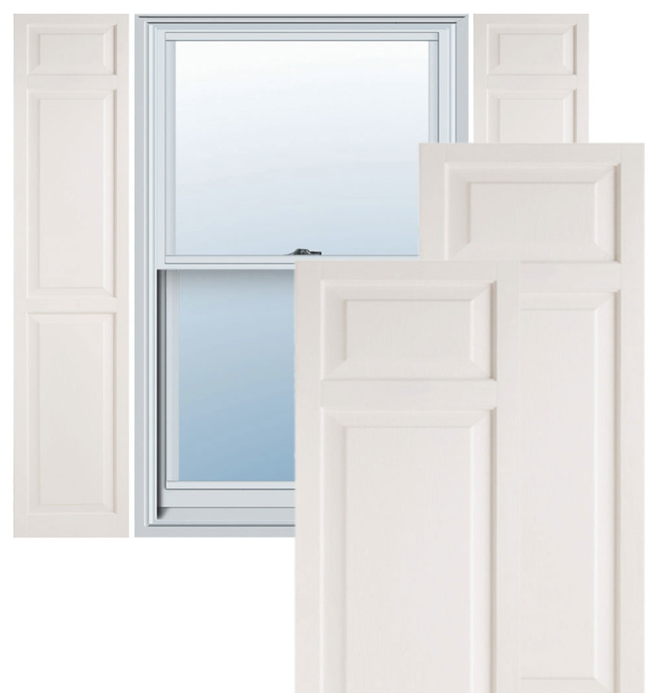 Builders Choice Vinyl Raised Panel Window Shutters, w/Installation